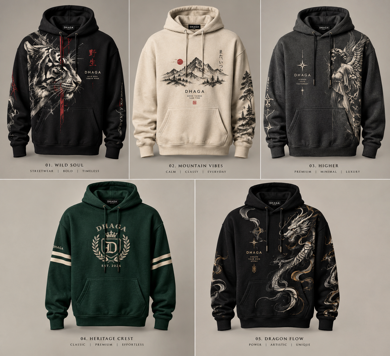 DHAGA hoodie collection